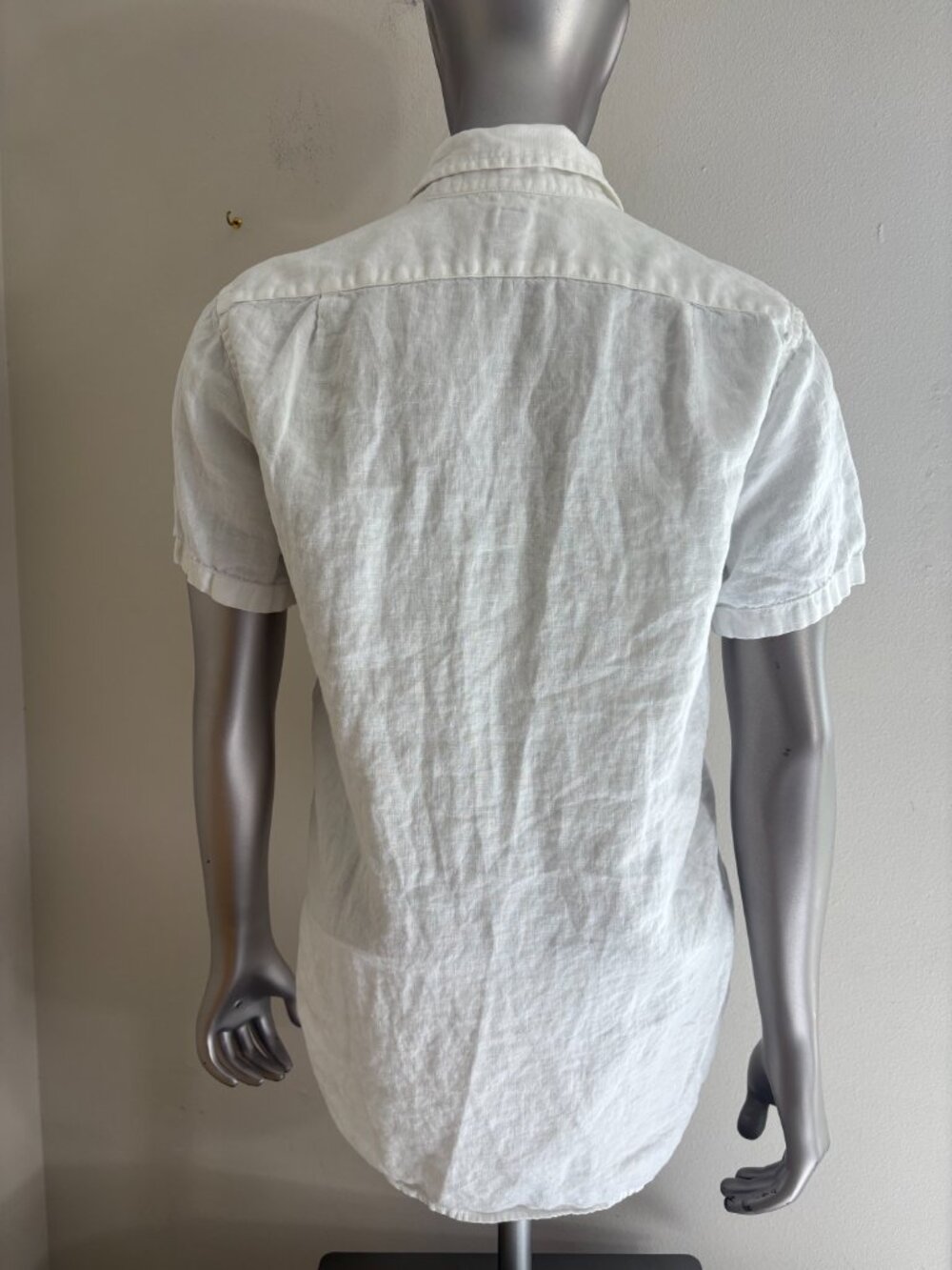 J.Crew White Short Sleeve Baird McNutt Irish Linen Shirt Relaxed Fit size Xsmall - Picture 2 of 5